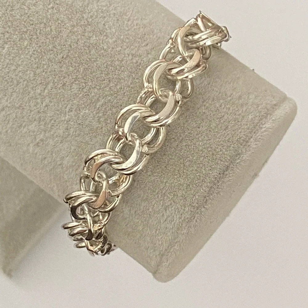Unisex 925 silver handmade bracelet 10mm